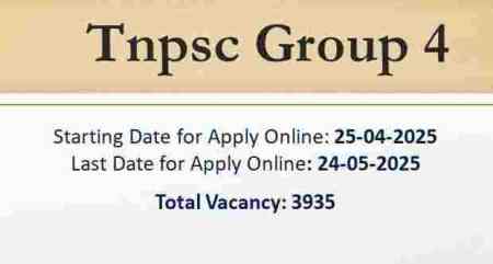 TNPSC Group 4  Apply Online – Notification 2025